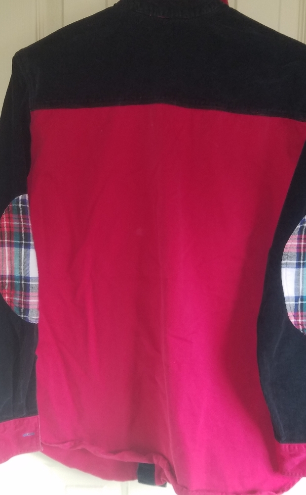 Retro Red Rover color block plaid button down - Picture 2 of 7
